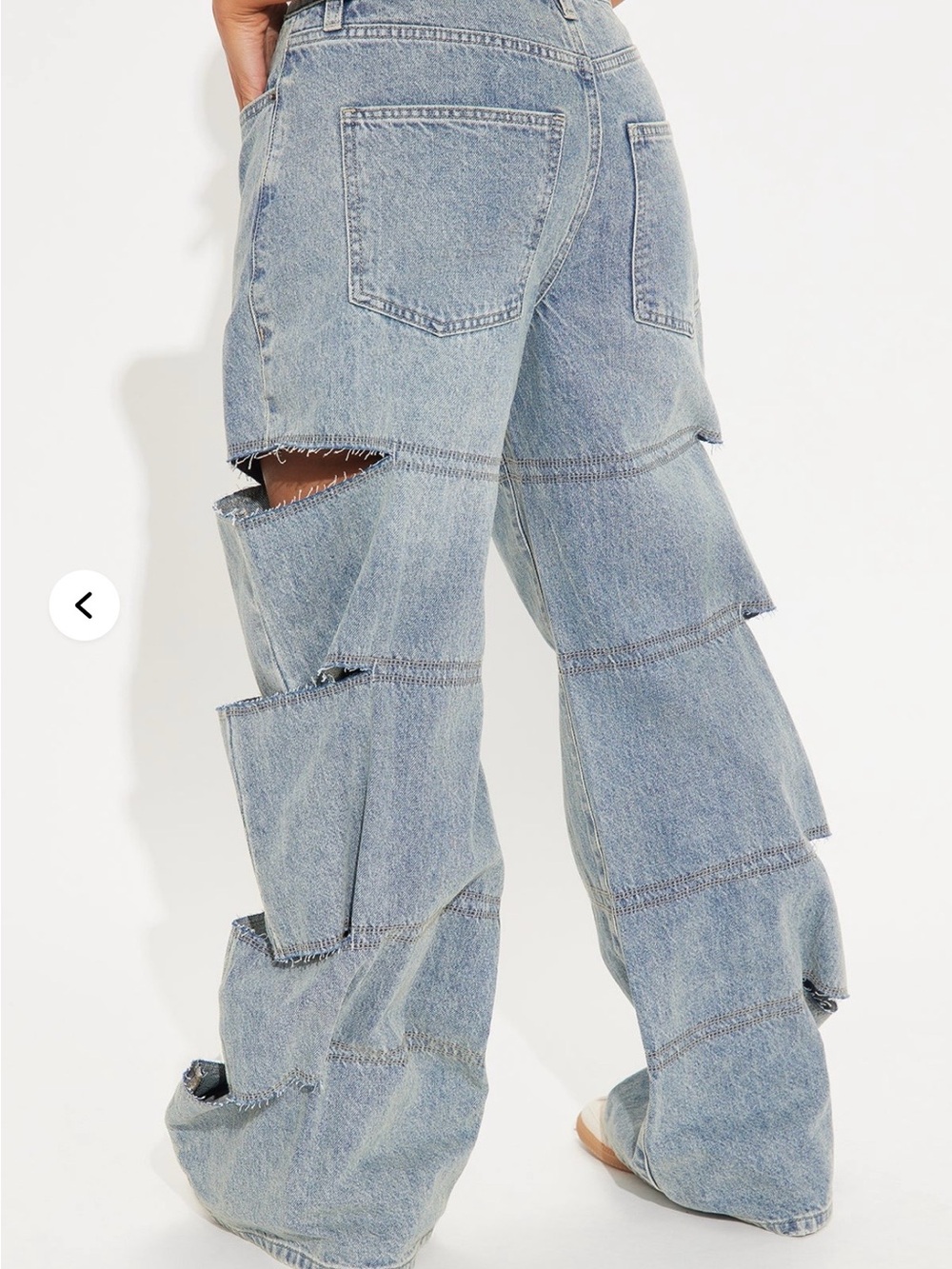 Cut Out Straight Leg Jeans - Picture 2 of 4